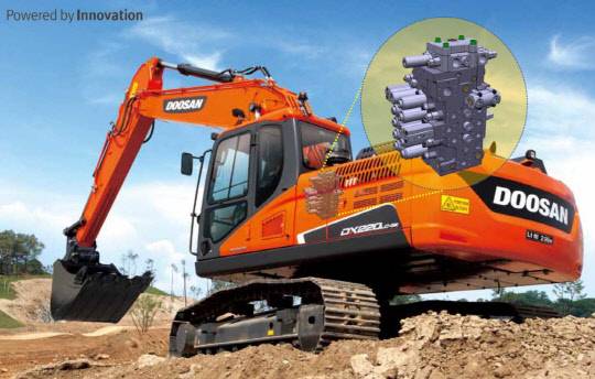 두산인프라코어 중형 굴착기용 메인컨트롤밸브 'DCV300'이 우수한 기술개발 성과를 인정받아 IR52 장영실상을 수상했다. <두산인프라코어 제공>