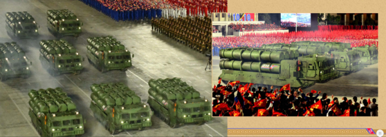 Scenes from last month's military parade in Pyongyang. [SCREEN CAPTURE]