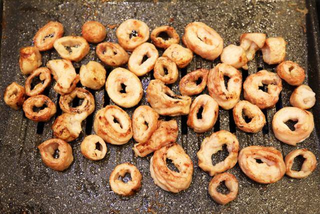 안지랑곱창골목 성주막창곱창 식당의 막창(1인분 8,000원, 150g). ⓒ박준규