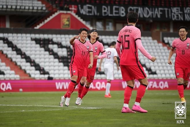 한국 남자 국가대표팀 선수들 [대한축구협회 제공. 재판매 및 DB 금지]