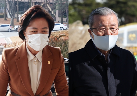 추미애 법무부 장관(왼쪽 사진)과 국민의힘 김종인 비상대책위원장. 연합뉴스