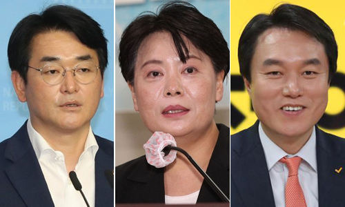 왼쪽부터 민주당 박용진 의원, 국민의힘 윤희숙 의원, 정의당 김종철 대표