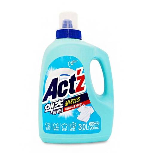 액츠 퍼펙트 실내 건조 - 탈취성분, 곰팡이 방지 성분이 다양하게 들어 냄새를 억제하고 단백질, 전분, 섬유질을 분해하는 효소가 들어 있다.