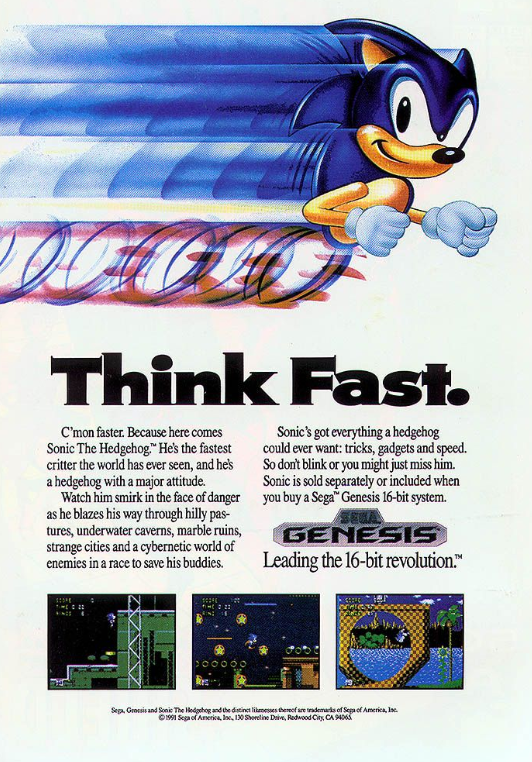 (역시 닌텐도 계열 게임기보다 빠르다!를 강조하기 위해 소닉이 출동!!)