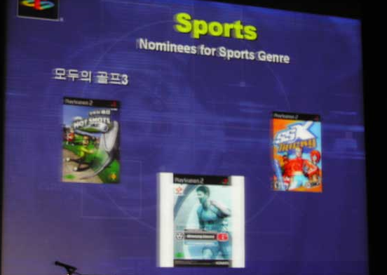 (스포츠 분야는 골프와 트리키를 물리치고 '위닝일레븐 6'가 상을 차지했다)