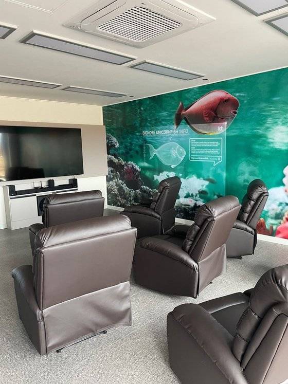 의성에 사는 도시 청년들을 위한 ' 'KT꿀잼충전'라는 이름의 시설. 작은 영화관의 모습이다. 조만간 문을 연다. 김윤호 기자