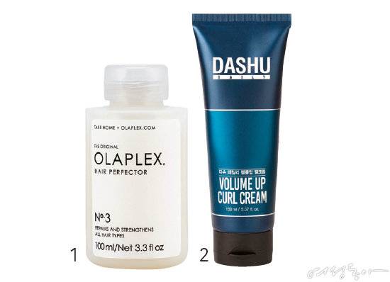 1 올라플렉스 by 세포라 No.3 헤어 퍼펙터 100ml 3만8천원. 2 다슈 데일리 볼륨 업 컬 크림 150ml 2만5천원.