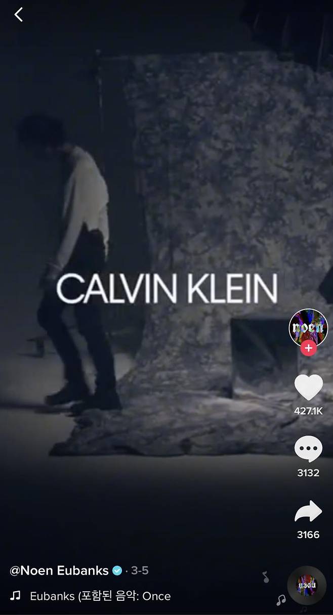 노엔의 캘빈 클라인 광고.