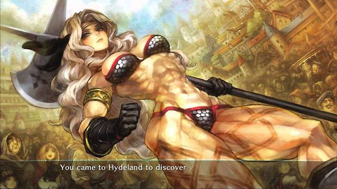 (강한 여성의 상징과도 같은 캐릭터 아마존. 걸리면 죽을 것 같은 강철 근육을 보라!)