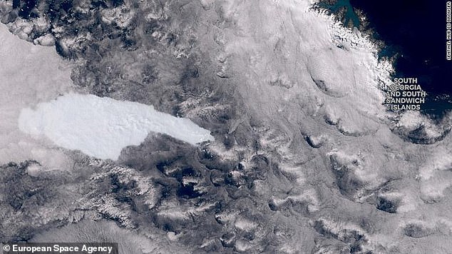 ESA가 촬영한 A68a 빙산의 위성사진 모습.(사진=ESA)