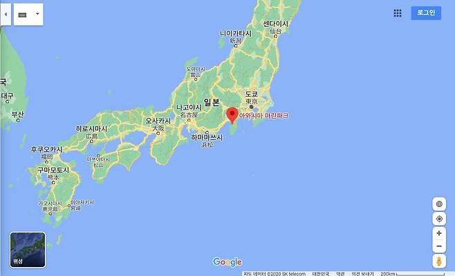 아와시마 마린파크의 위치를 나타낸 지도.(사진=구글맵)