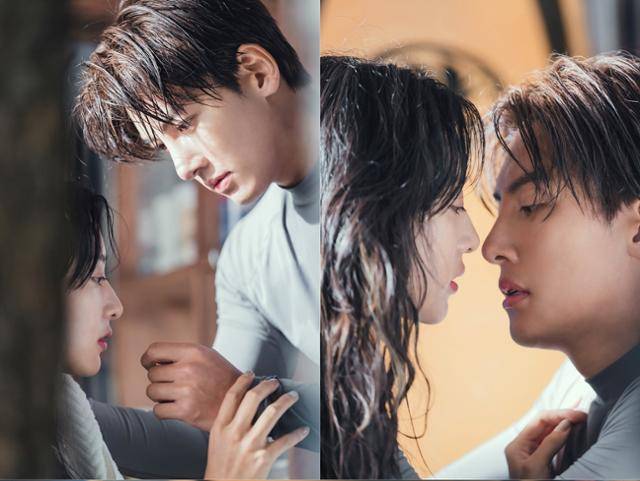 ‘도시남녀의 사랑법’ 지창욱과 김지원의 키스 1초 전이 포착됐다. 카카오M 제공