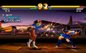 (하품을 하는 3의 춘리와.. 타격 판정이 있는 EX의 춘리 도발기.. 도발기에 맞으면 화가 2배로 치솟는다...)