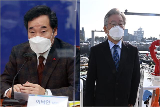 이낙연 민주당 대표(왼쪽)과 이재명 경기지사. 연합뉴스