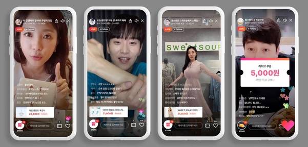 비대면 소비 바람을 타고 실시간 판매 방송인 라이브커머스가 빠르게 성장하고 있다. 온·오프라인 유통을 포용하는 차세대 커머스로, 2023년까지 10원대 성장이 전망된다./그립