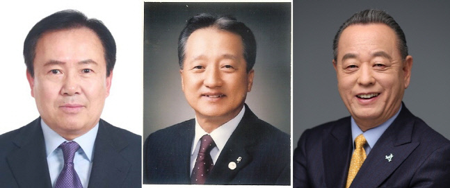 대한골프협회장 후보로 나선 박노승, 우기정, 이중명 씨(왼쪽부터). 제공=대한골프협회