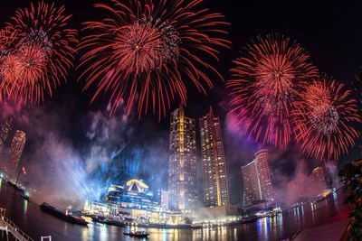The show goes on in Bangkok as 25,000 eco-friendly fireworks light up 1.4 km of the city's riverfront as part of Thailand's 2021 National Countdown at ICONSIAM