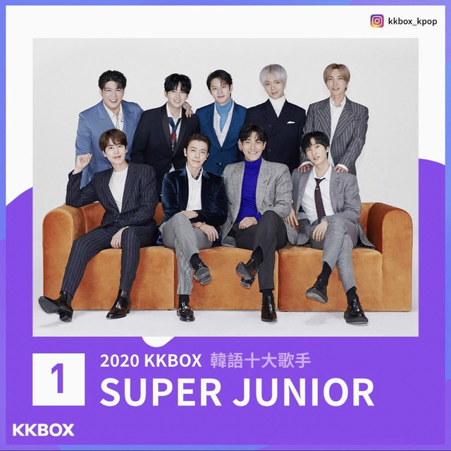 슈퍼주니어가 대만 최대 음악 사이트 KKBOX에서 2020년 최고의 K팝 아티스트로 선정됐다. /SM엔터 제공