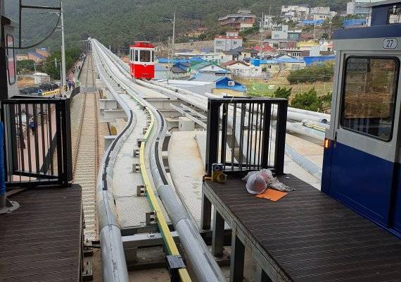 이달 말부터 본격적인 운행에 들어갈 4인승 '스카이캡슐'. 해운대블루라인파크 제공