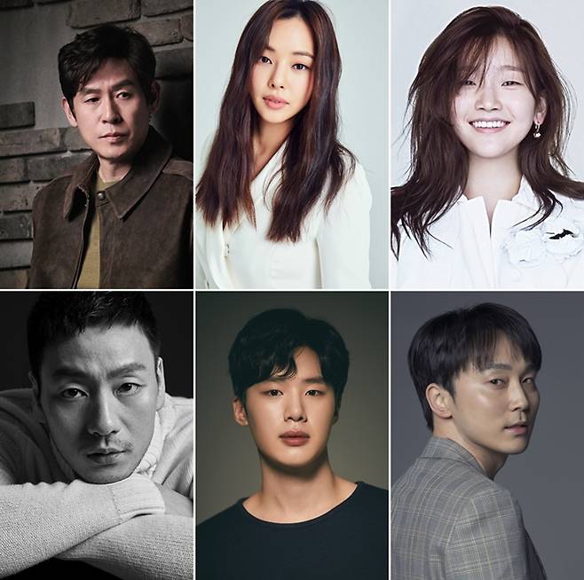 (사진 왼쪽부터 시계 방향으로) 설경구, 이하늬, 박소담, 서현우, 김동희, 박해수. 각 소속사 제공