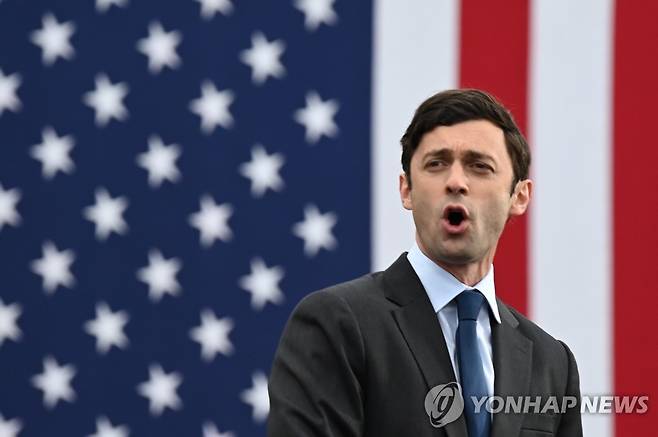 미국 조지아주 상원의원 결선투표에서 당선이 유력한 존 오소프 민주당 후보 [AFP=연합뉴스]