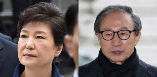 박근혜 전 대통령(왼쪽 사진)과 이명박 전 대통령. 연합뉴스