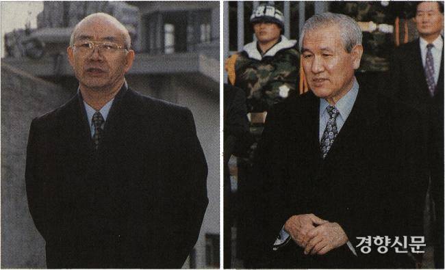 1997년 12월22일 전두환·노태우 두 전직대통령이 정부의 특별사면조치에 따라 안양교도소와 서울구치소에서 각각 석방된 뒤 그동안의 수감생활과 사면조치 등에 대한 소감을 밝히고 있다. 경향신문 자료사진