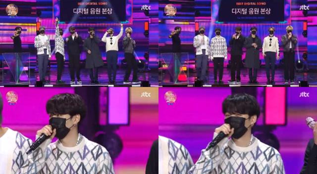 '35회 골든디스크어워즈' 방탄소년단 슈가가 유쾌한 복귀 소감을 전했다. JTBC 캡처