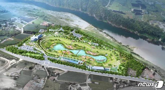 단양군 영춘면 상리에 진행 중인 북벽지구 테마공원 조성사업 조감도© 뉴스1