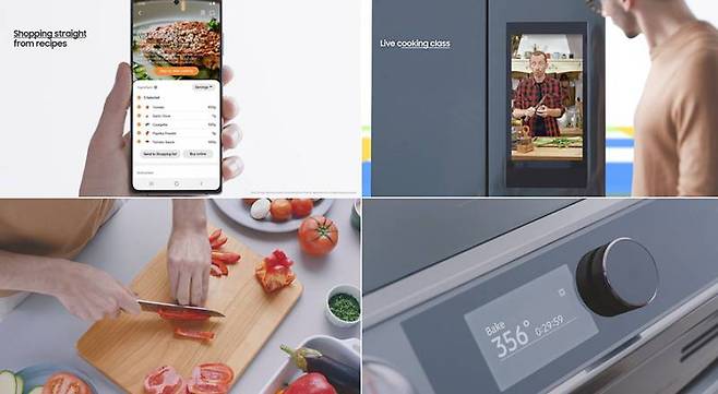 스마트싱스 쿠킹(SmartThings Cooking) 시연 장면, 출처=삼성전자