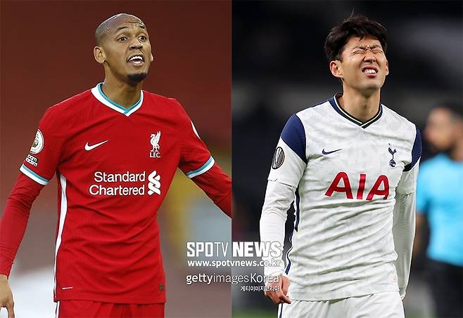 ▲ 파비뉴와 손흥민(왼쪽부터)