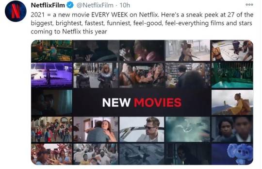 넷플릭스 2021년 신작 영화 소개 영상. 넷플릭스 트위터 캡처, 연합뉴스