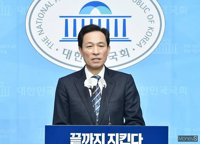 우상호 더불어민주당 의원은 ▲청년 공공임대 10년 공급 ▲신혼부부 공공전세 20년 공급 ▲장년 공공자가주택 30년 공급 등 '123 서울하우징'을 추진하겠다고 밝혔다. /사진=임한별 기자