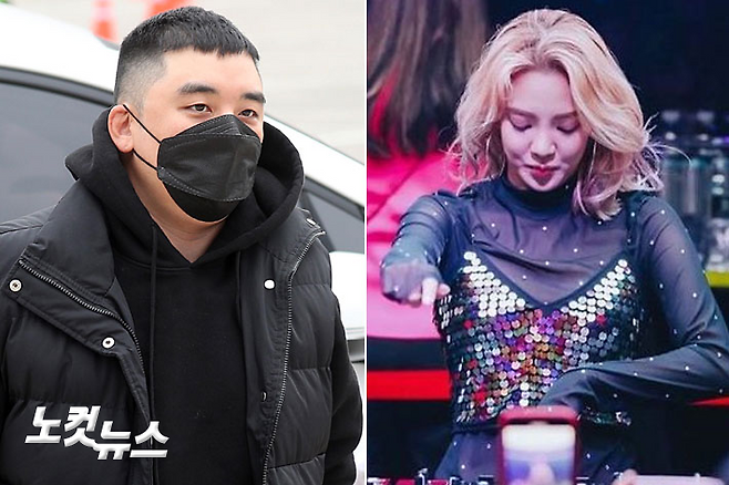 '버닝썬 게이트'로 물의를 빚은 그룹 빅뱅 전 멤버 승리(왼쪽)와 DJ 중인 소녀시대 효연(오른쪽).  박종민 기자·김상교 씨 인스타그램 캡처