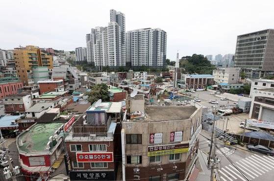공공재개발 후보지로 선정된 서울 동작구 흑석동 흑석2구역의 모습. ［연합뉴스］