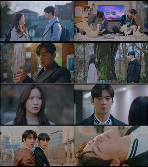 ‘여신강림’ 차은우가 자신의 아빠인 정준호의 스캔들 때문에 강찬희가 희생됐다는 사실을 알게 됐다. 사진=‘여신강림’ 캡쳐