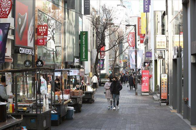 서울 명동거리가 한산한 모습을 보이고 있다.(자료사진) ⓒ데일리안 홍금표 기자