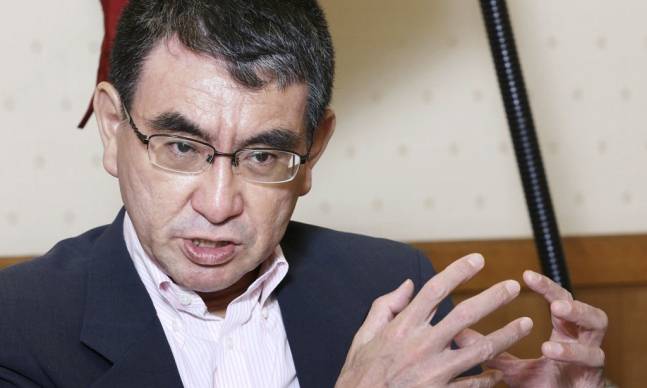 고노 다로 일본 행정개혁 담당상. 교도=연합뉴스