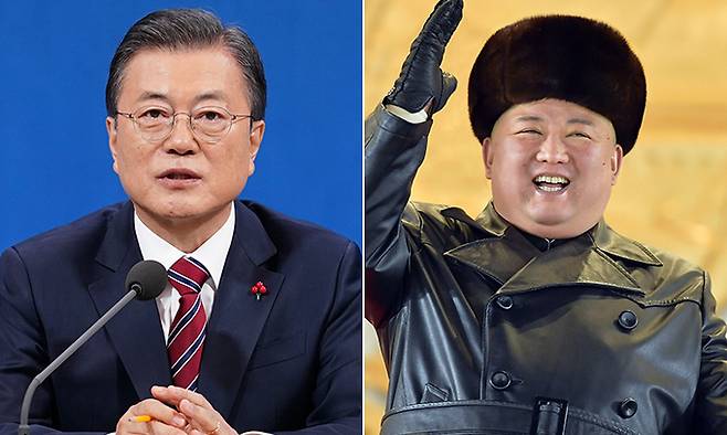 문재인 대통령(왼쪽)과 김정은 북한 국무위원장. 연합뉴스