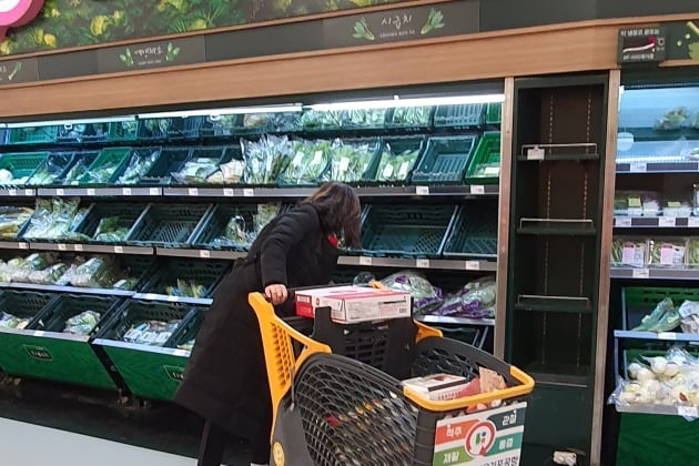 지난 20일 서울 양천구 목동의 한 대형마트에서 소비자가 채소 코너를 둘러보고 있다./사진=이미경 한경닷컴 기자