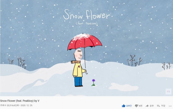 /사진=BANGTAN TV 'Snow Flower (feat. Peakboy) by V'