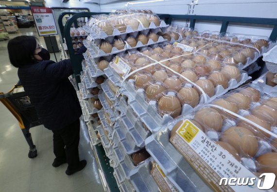 20일 서울의 한 대형마트에서 시민들이 달걀을 고르고 있다. 2021.1.20/뉴스1 © News1 신웅수 기자 /사진=뉴스1