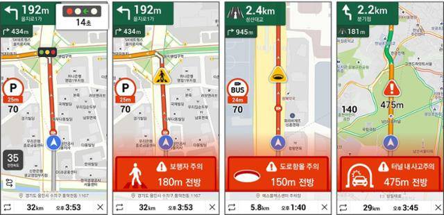 신호 정보 등이 반영된 내비게이션 서비스 예시 화면. 서울시 제공