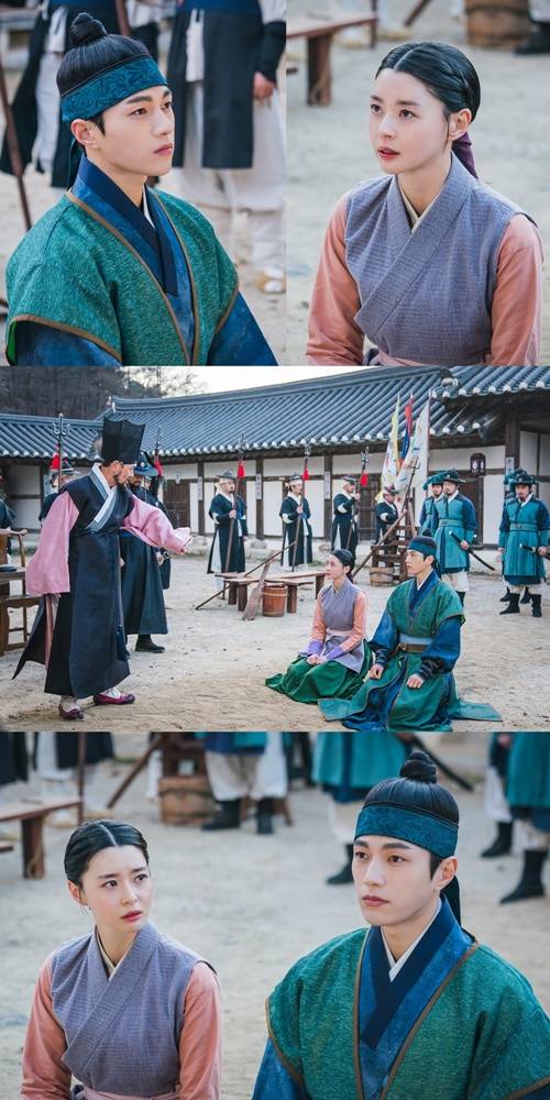 ‘암행어사’ 관찰사에게 붙잡힌 김명수와 권나라의 모습이 공개돼 눈길을 끈다. 사진=암행어사