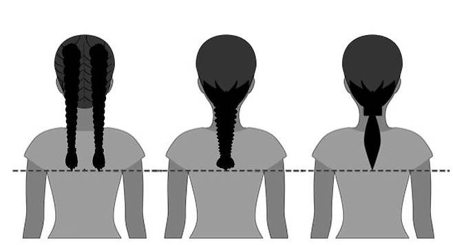 미 공군이 다음달부터 허용하기로 한 완화된 두발 규정의 예. 반팔 옷소매 끝을 넘지 않는 선에서 갈래머리와 말총머리를 할 수 있게 된다.  /미 공군