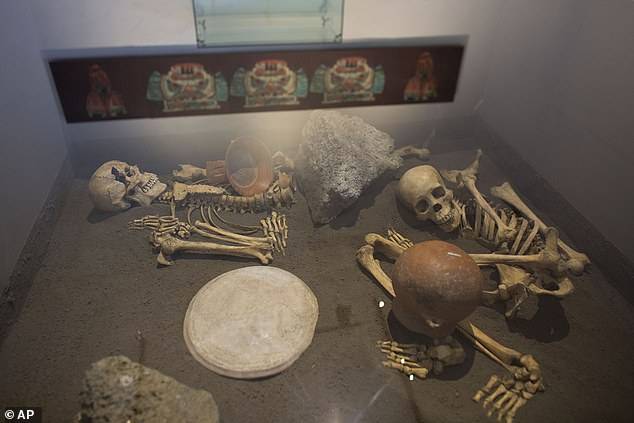아즈텍 마을의 인신공양에 쓰인 유럽인의 유해.(사진=AP 연합뉴스)