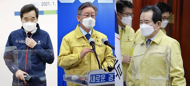 코로나19 방역조치에 따른 소상공인 피해 등을 두고 여권 대권주자간 갈등이 표면화하고 있다. 사진=연합뉴스
