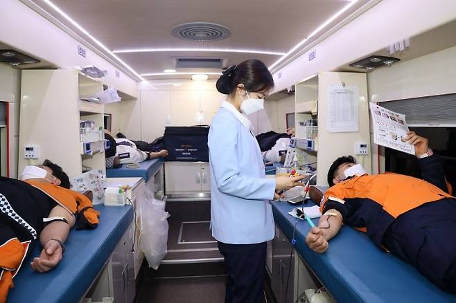 ▲ 유성소방서, 헌혈로이웃사랑 실천.&nbsp;