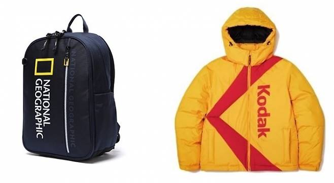 (왼쪽)내셔널지오그래픽 어패럴 키즈 백팩, (오른쪽)코닥어패럴 패딩 점퍼