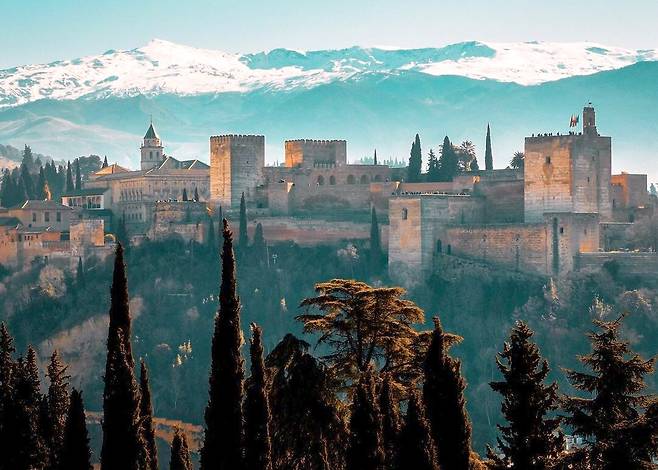 그라나다 알함브라 궁전의 겨울